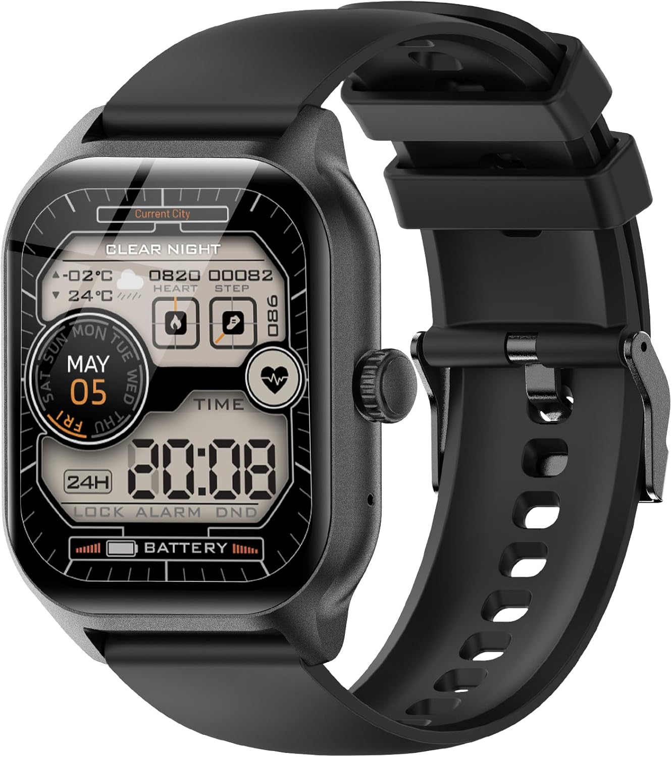 Smart Watch for Men and Women, Sports Fitness Tracker with Make or Answer Calls, 2.01 Inches Smart Watch with Pedometer/Heart Rate Monitor/Sleep, IP68 Smart Watch for Android iOS (Black)