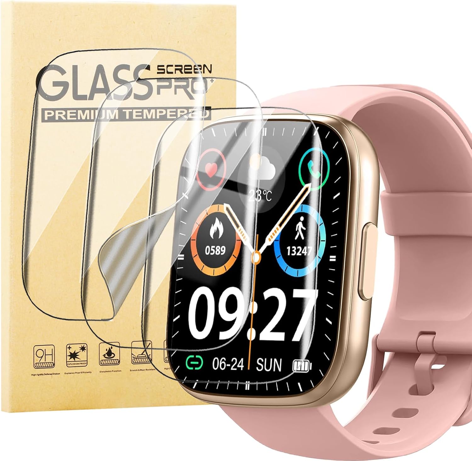 3 Pieces Screen Protector for Cillso T80 1.95 Inches, HD Transparent Anti-Scratch Screen Protector, Bubble Free, Soft TPU Protective Film for Cillso Smartwatch T80 Watch