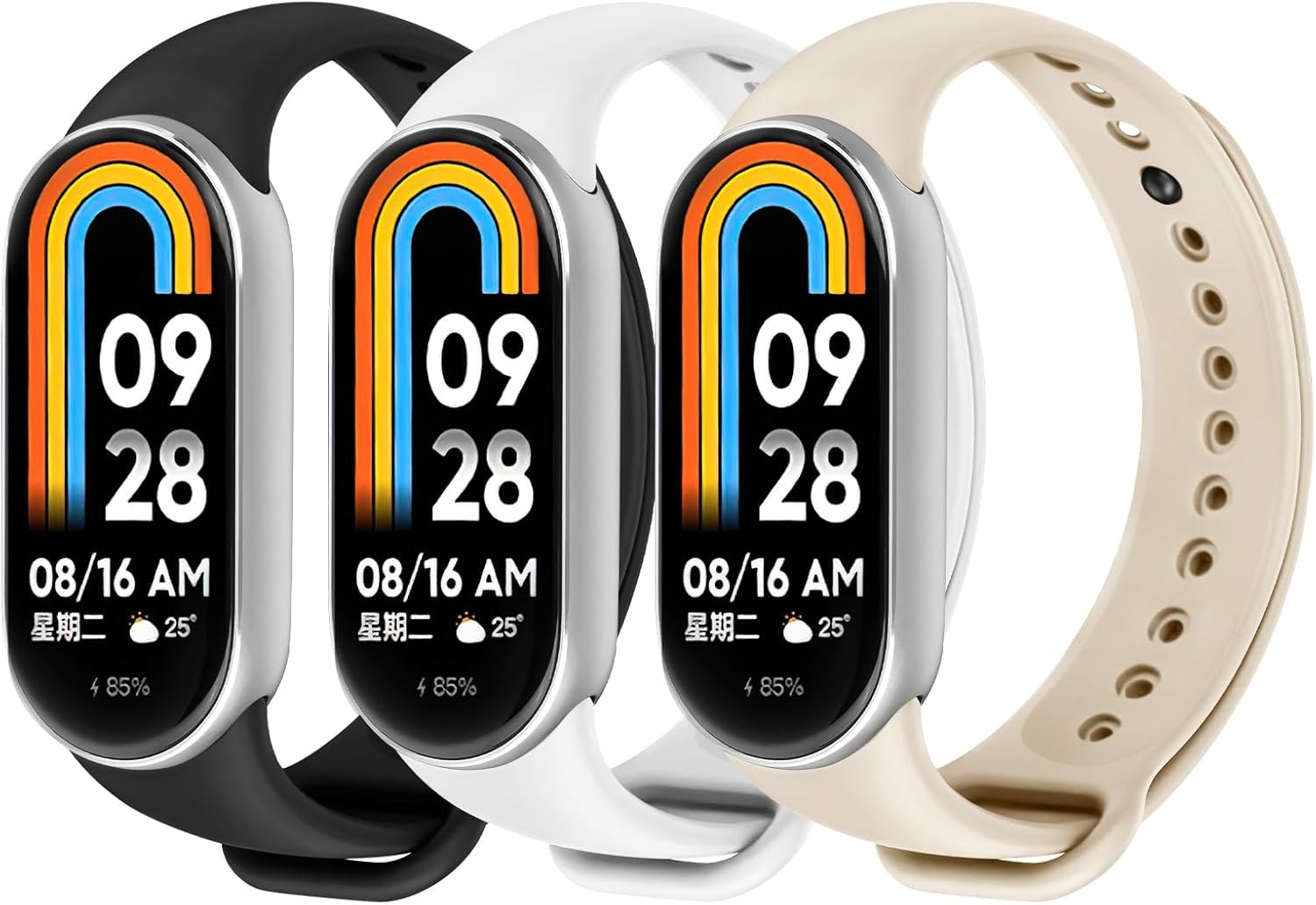 Ainiv Cinturini per Xiaomi Mi Band 10/9/8/6/5, Cinturino Silicone di Morbido Traspirante Solo, Sgancio Rapido, Cinturini di Ricambio per Xiaomi Smart Band 10/9/8/6/5 Bracciale, per Donna e Uomo
