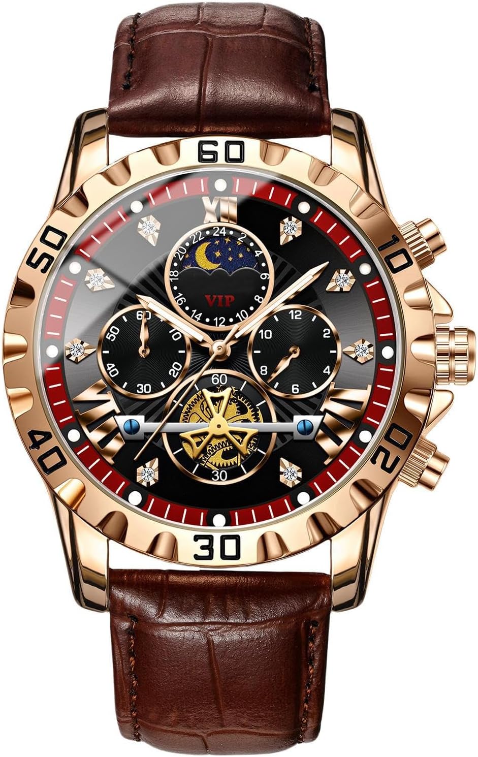 Automatic Watch | Elegant Automatic Watch for Men, Multifunctional Fashion Accessories, Waterproof, Personal Timer for Daily Wear