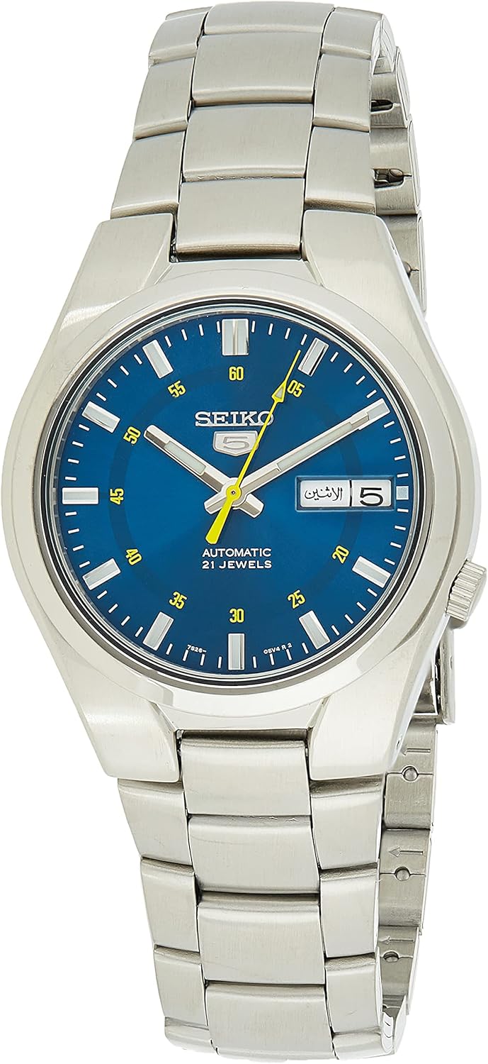 Seiko SNK615K1 Men's Analogue Watch, Blue/Metallic, Bracelet