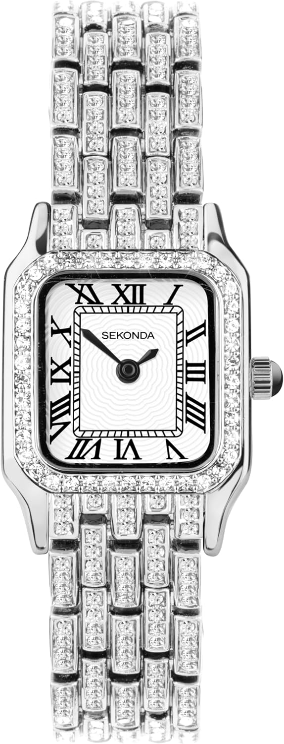 SEKONDA Classic Monica Ladies 22mm Quartz Watch with Silver Dial Analogue Display and Silver Alloy Bracelet 40660, bracelet