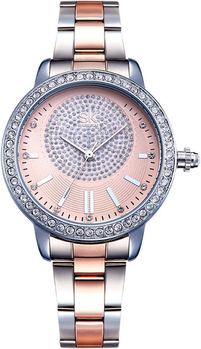 Alienwork SK Women's Rhinestone Metal Strap Watch