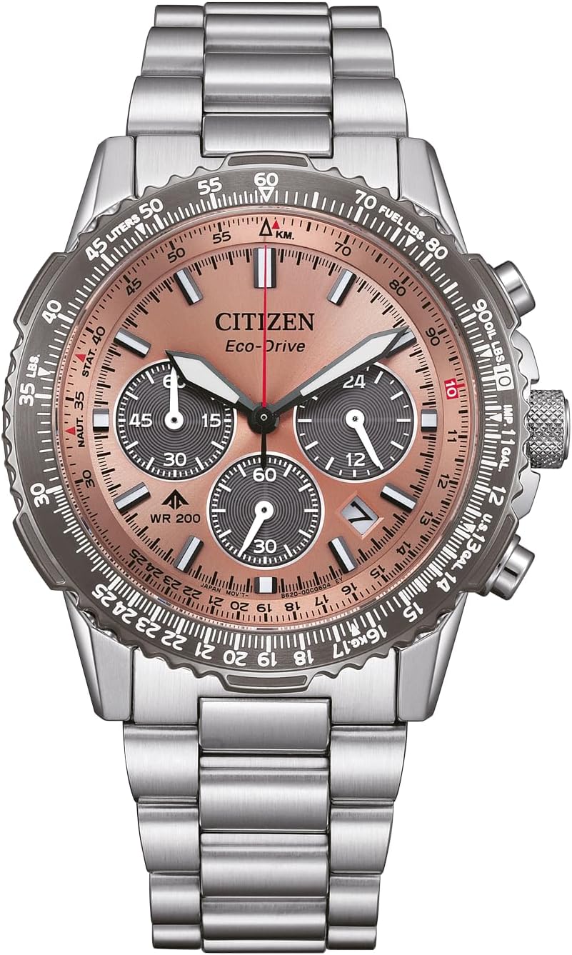 CITIZEN Unisex Watch Eco-Drive Promaster Air Navihawk Solar Chronograph with Stainless Steel Strap 40 mm Diameter in Various Designs