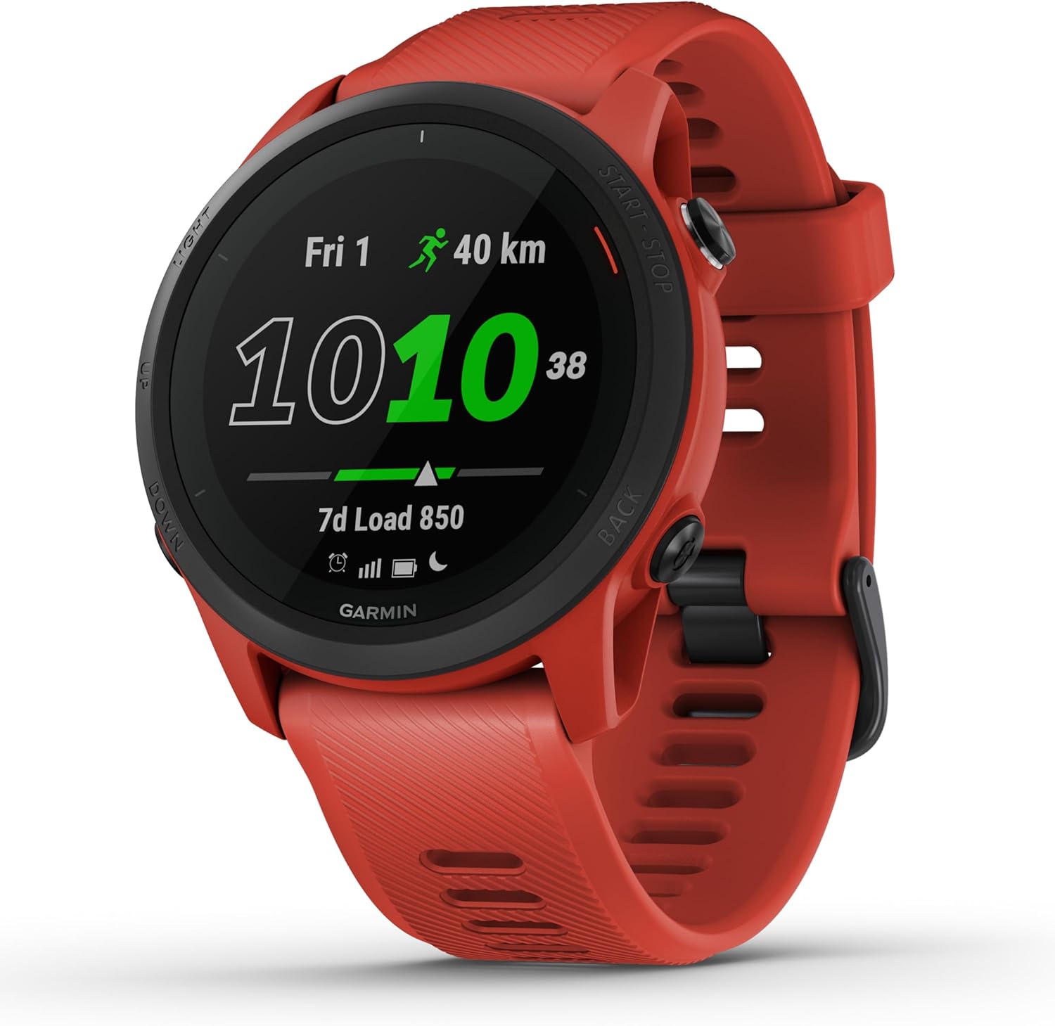 Garmin Forerunner 745 Running GPS 1.2 Inch MIP Display Distance Pitch Cardio HRV VO2max Free Plans for 5K, 10K and a Half, Music, GarminPay, Notifications (Magma Red)