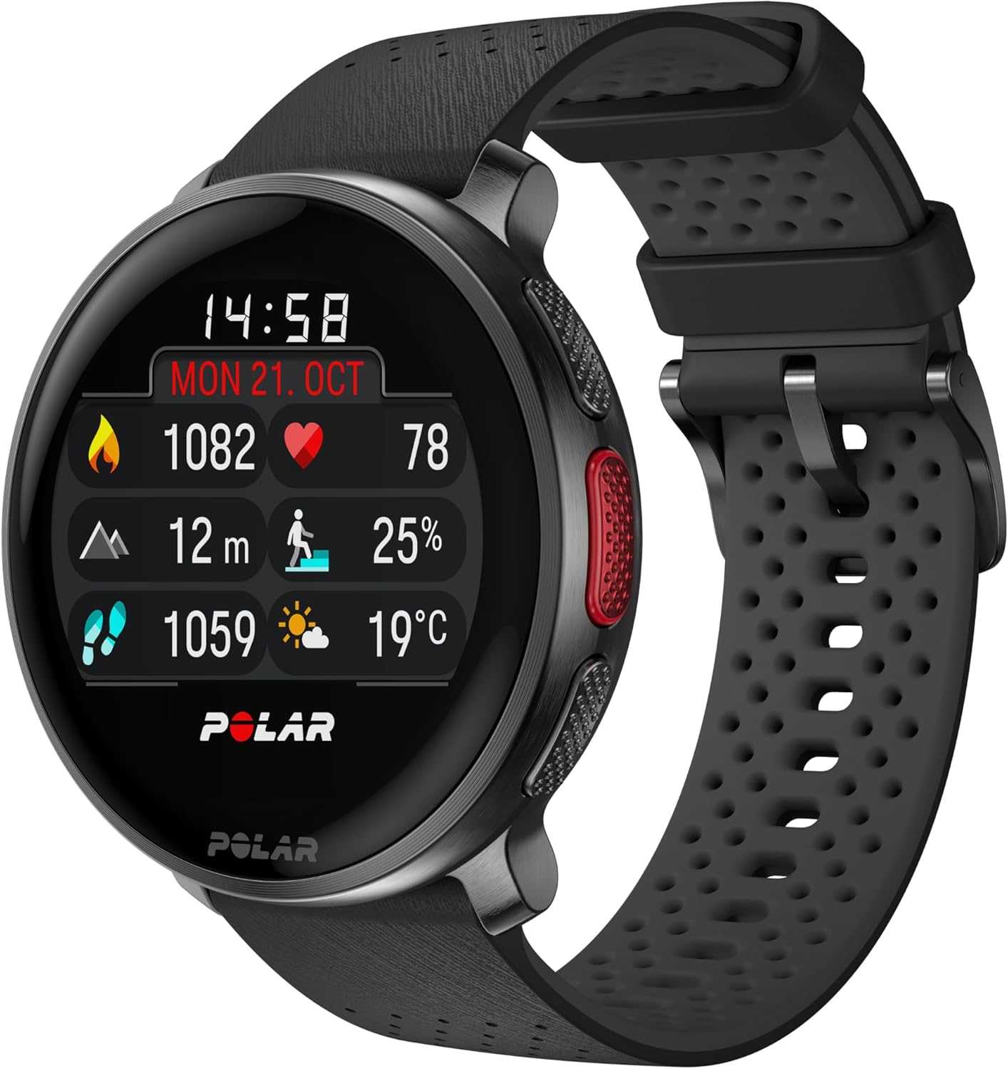 Polar Vantage V3 Sportwatch GPS Multisport con Cardiofrequenzimetro Avanzato e Batteria a Lunga Durata Mappa Offline, Running e Triathlon