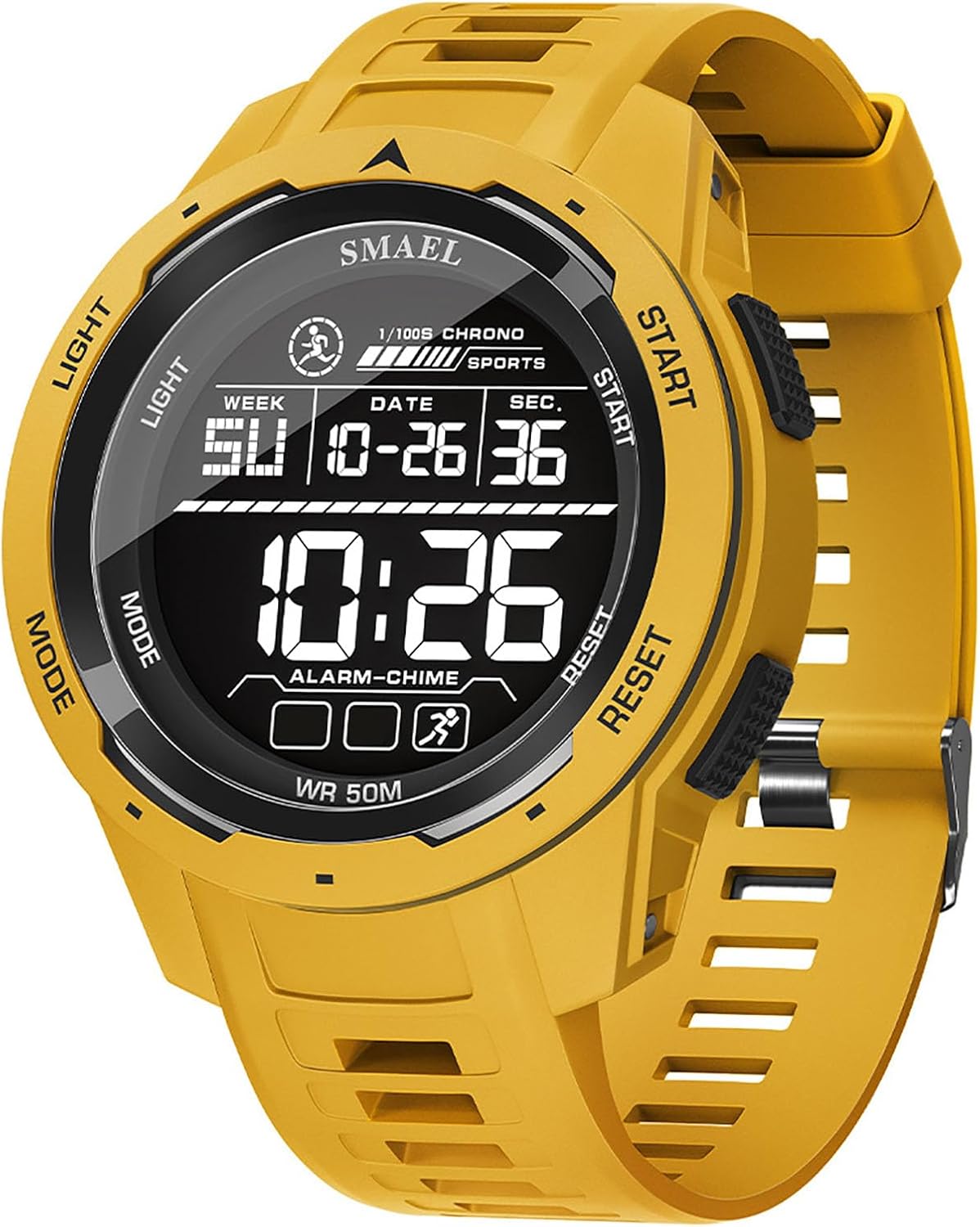 Men's Digital Sports Watch with Big Dial Waterproof Backlight Active Men