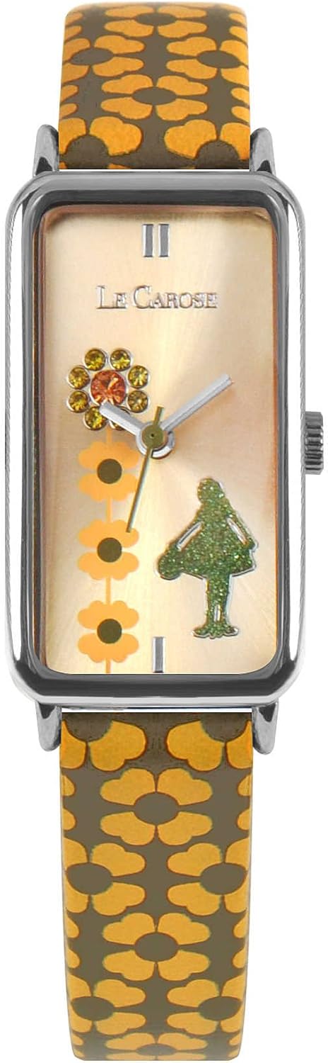 Le Carose OROTT05 Women's Time Only Watch New Vintage Casual Code, green, Strap