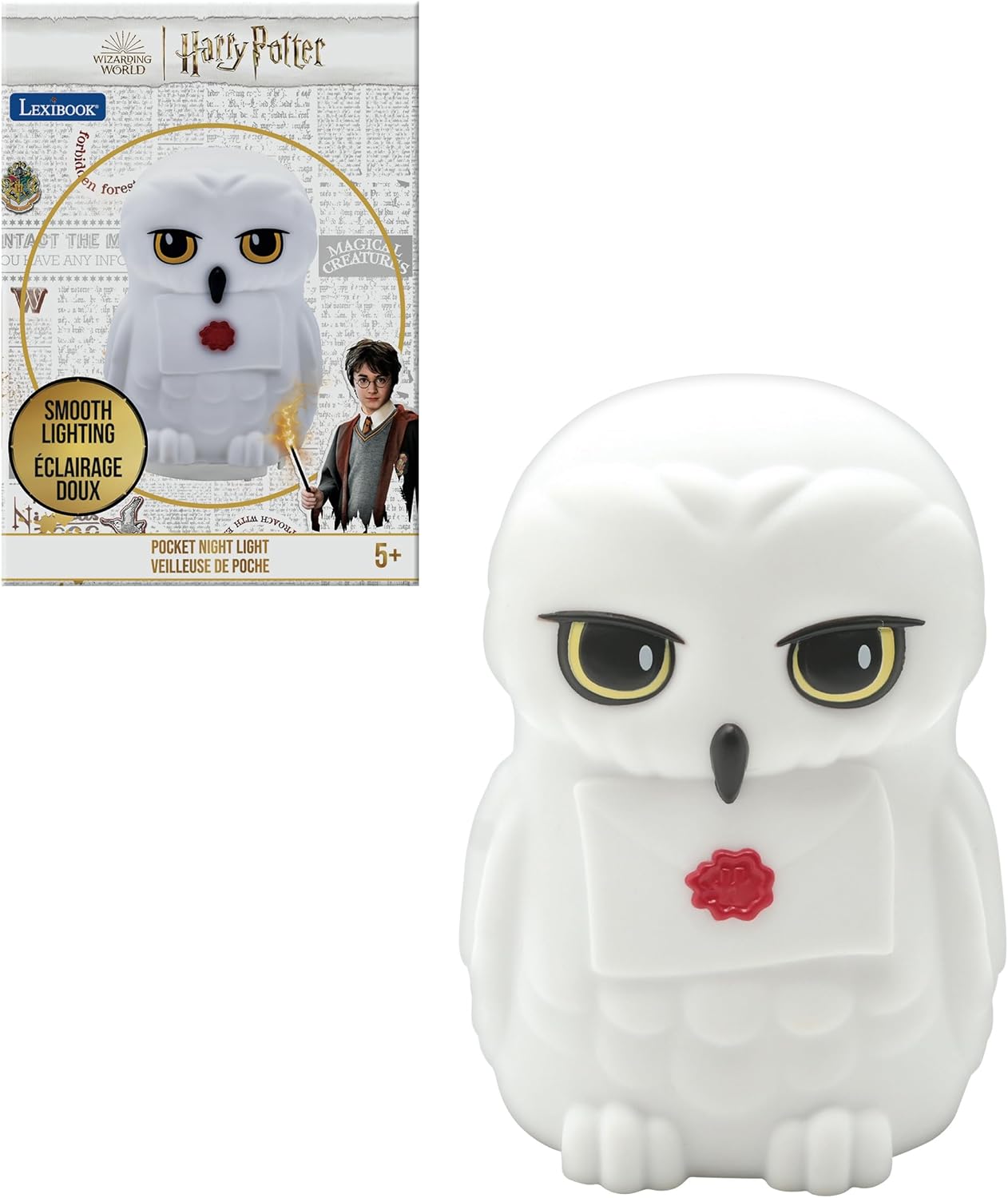Lexibook, Harry Potter Hedwig Small Night Light for Kids Room with Timer NLJ01HP1