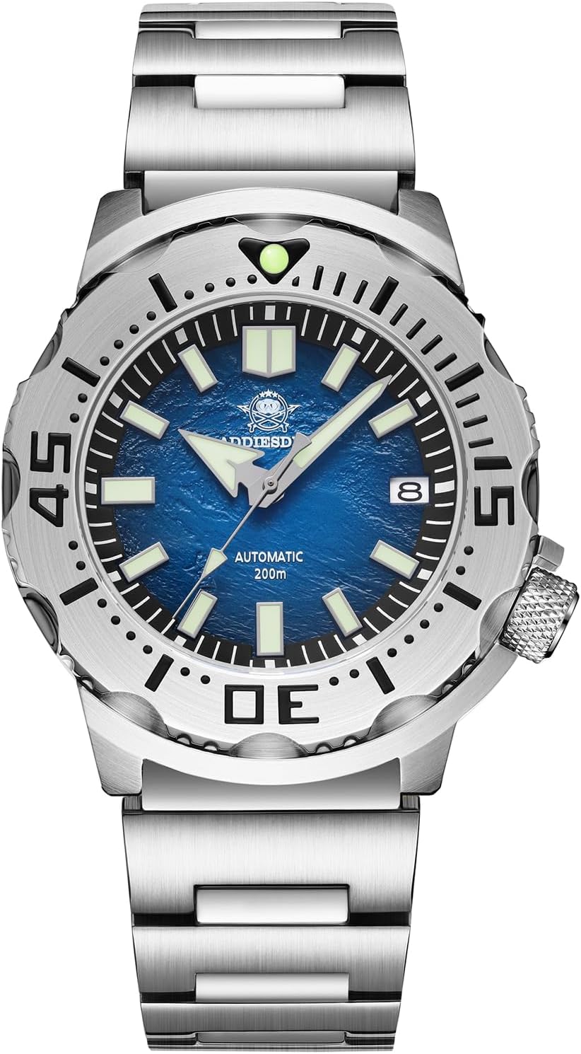 ADDIESDIVE Men's Automatic Watch Sapphire Glass Analog Automatic Watch with Stainless Steel Band AD2103