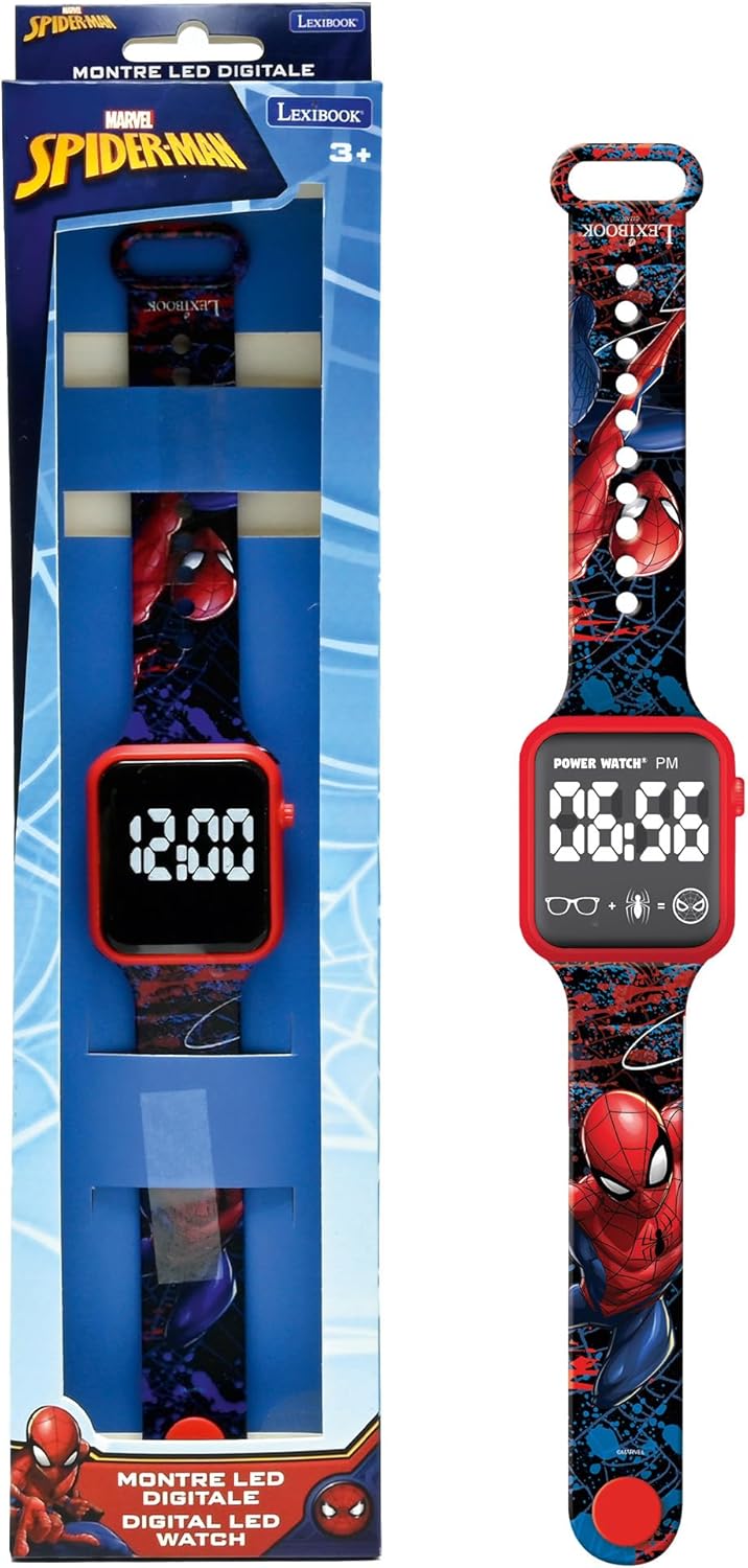 Lexibook, Spider-Man DMW060SP Digital Display 12 Hour 24 Hour Watch Blue/Red