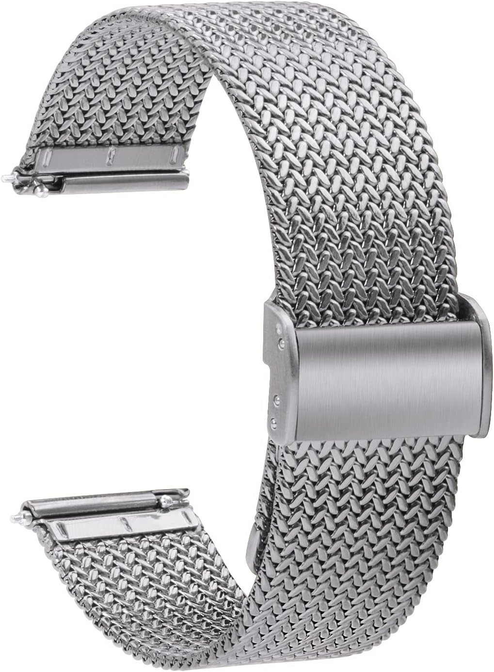 TStrap Orologi Milanese Mesh Straps – Quick Release Replacement Bands for Men and Women – Smartwatch Strap Made of Stainless Steel in Black Metal – 16 mm 18 mm 20 mm 22 mm