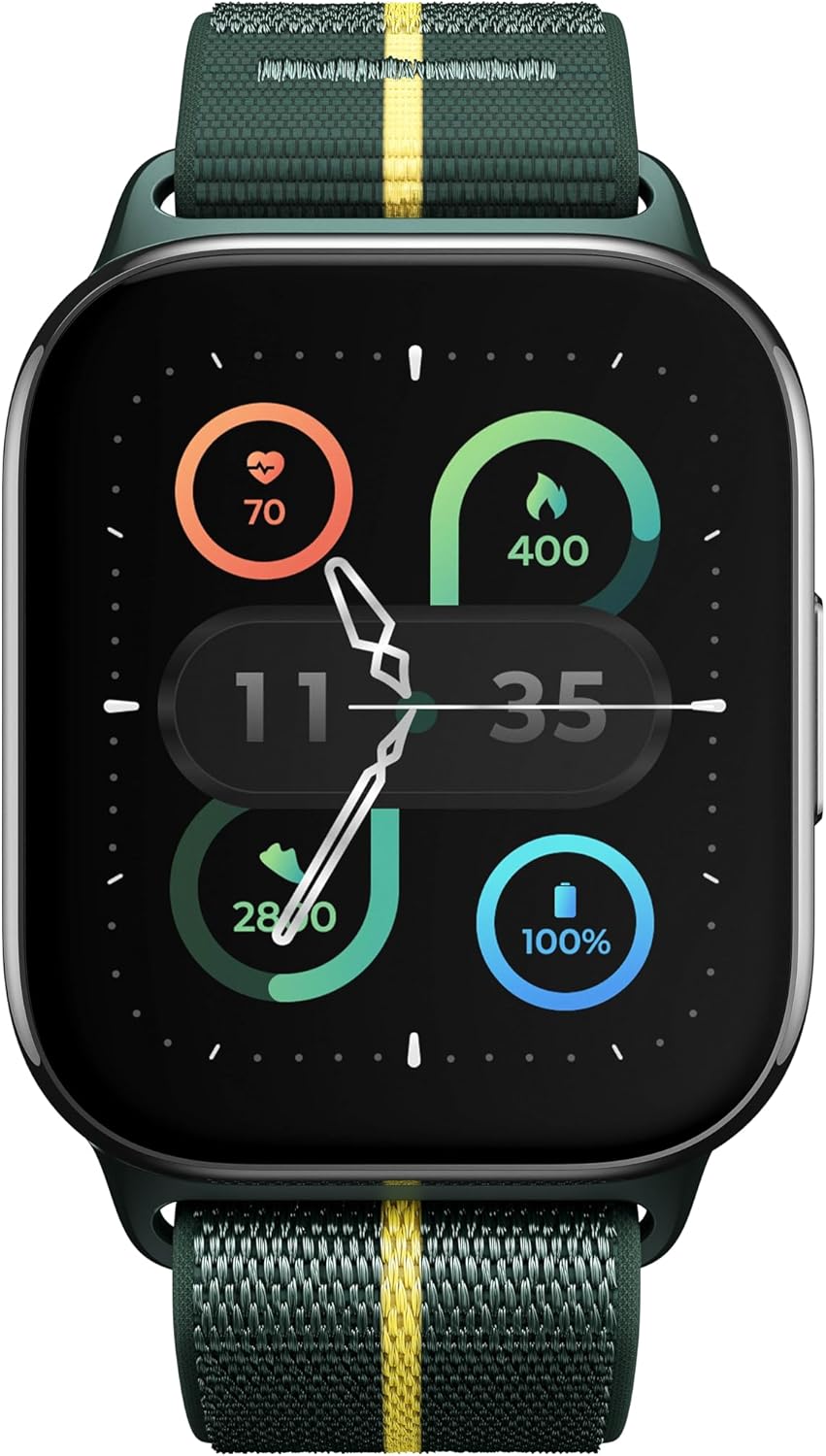 Moto Watch Fit with Moto AI (1.9" OLED Display, 100+ Sports, GPS, HR Tracking, IP68, 5ATM, 16 Days Runtime) Trekking Green