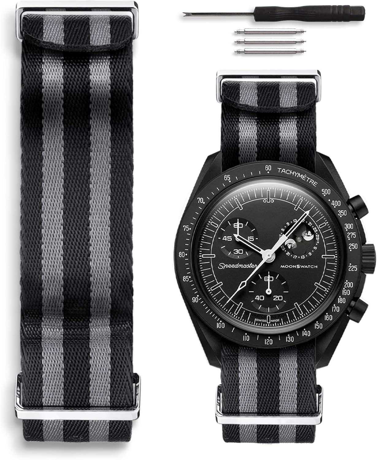 HORACE 20mm Nato Watch Strap Compatible with Omega X Swatch MoonSwatch Nylon