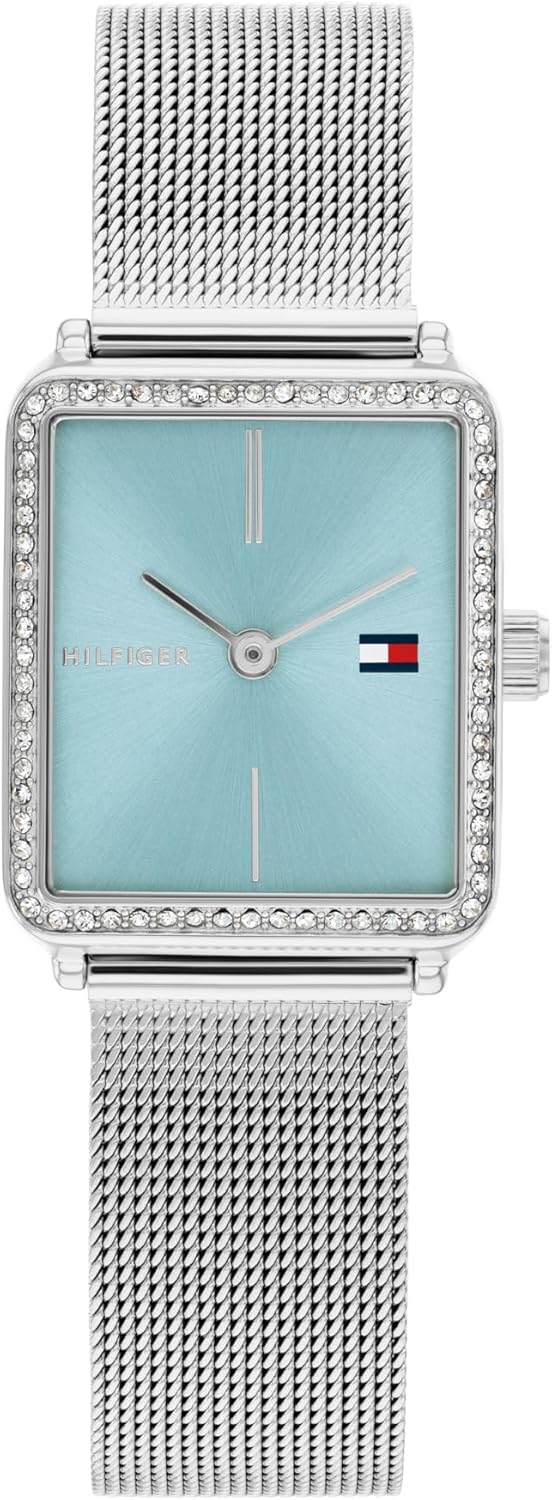 Tommy Hilfiger Ladies Two Hand Quartz Movement Watch with Stainless Steel Metal Mesh Strap - Available in Rose Gold, Silver or Gold