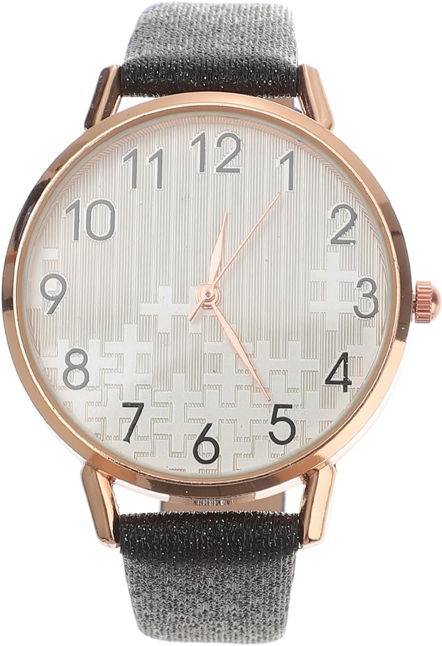 Women's Wrist Watch in Thin Alloy Quartz Movement Black Leather Strap Minimalist and Lightweight Design for Daily Use