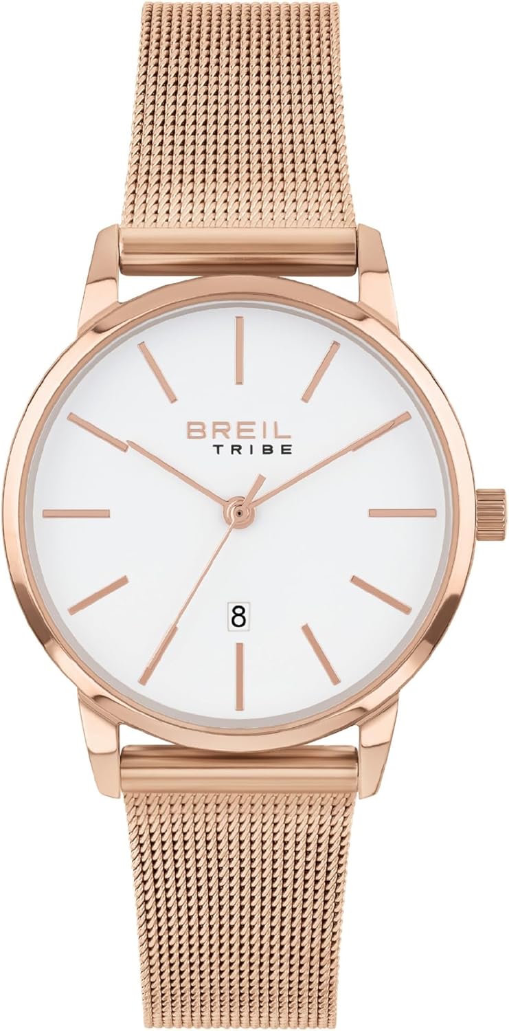 Breil, Collezione Avery, Orologio Donna in Acciaio, Movimento al Quarzo Solo Tempo, Resistente all'Acqua, Lunghezza Regolabile 14.5-20 cm, Chiusura Déployante con Pulsanti, Cassa 25 mm, Silver-Black