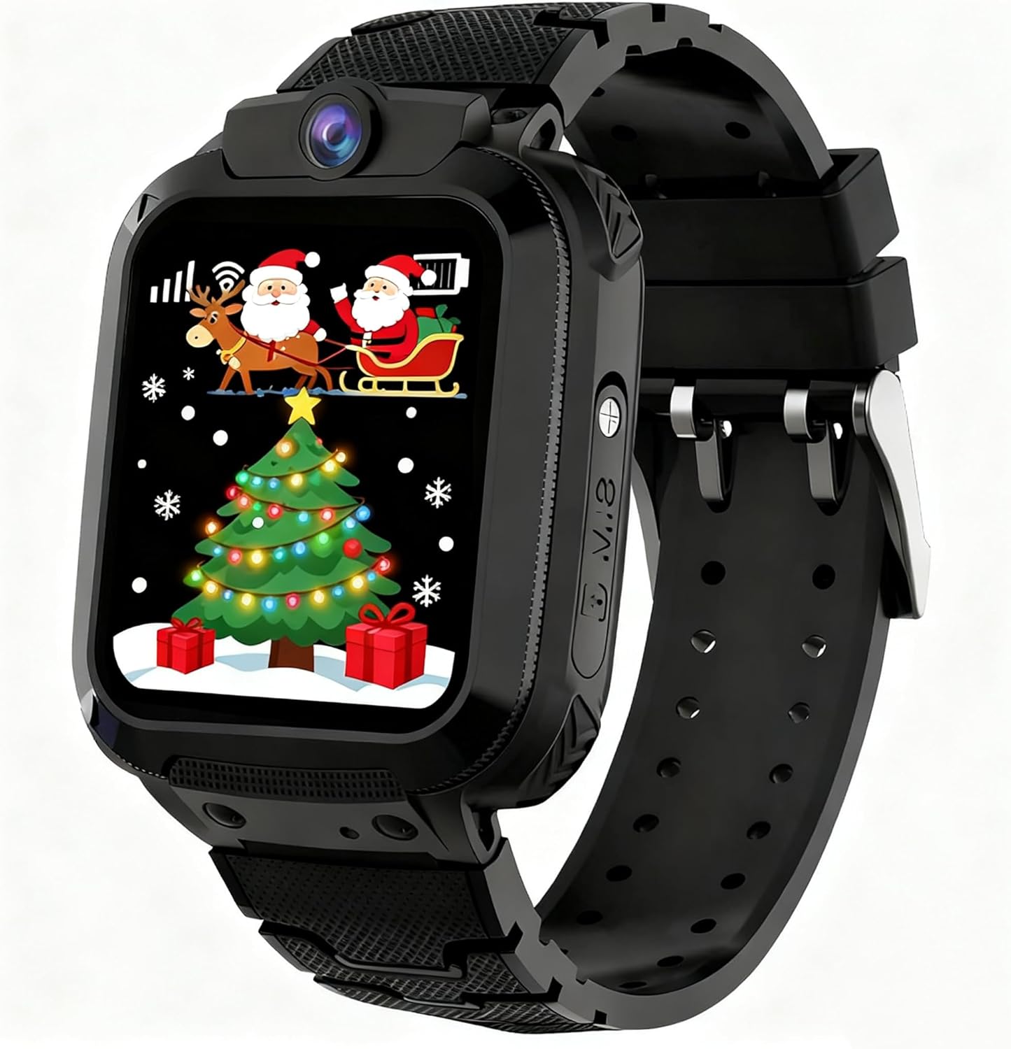 GPS Smartwatch for Children, IP68 Waterproof Children's Smart Watch with Phone, Voice Chat, SOS, Touchscreen, Camera, Game, Smartwatch for Girls and Boys 4-12 Years Gift