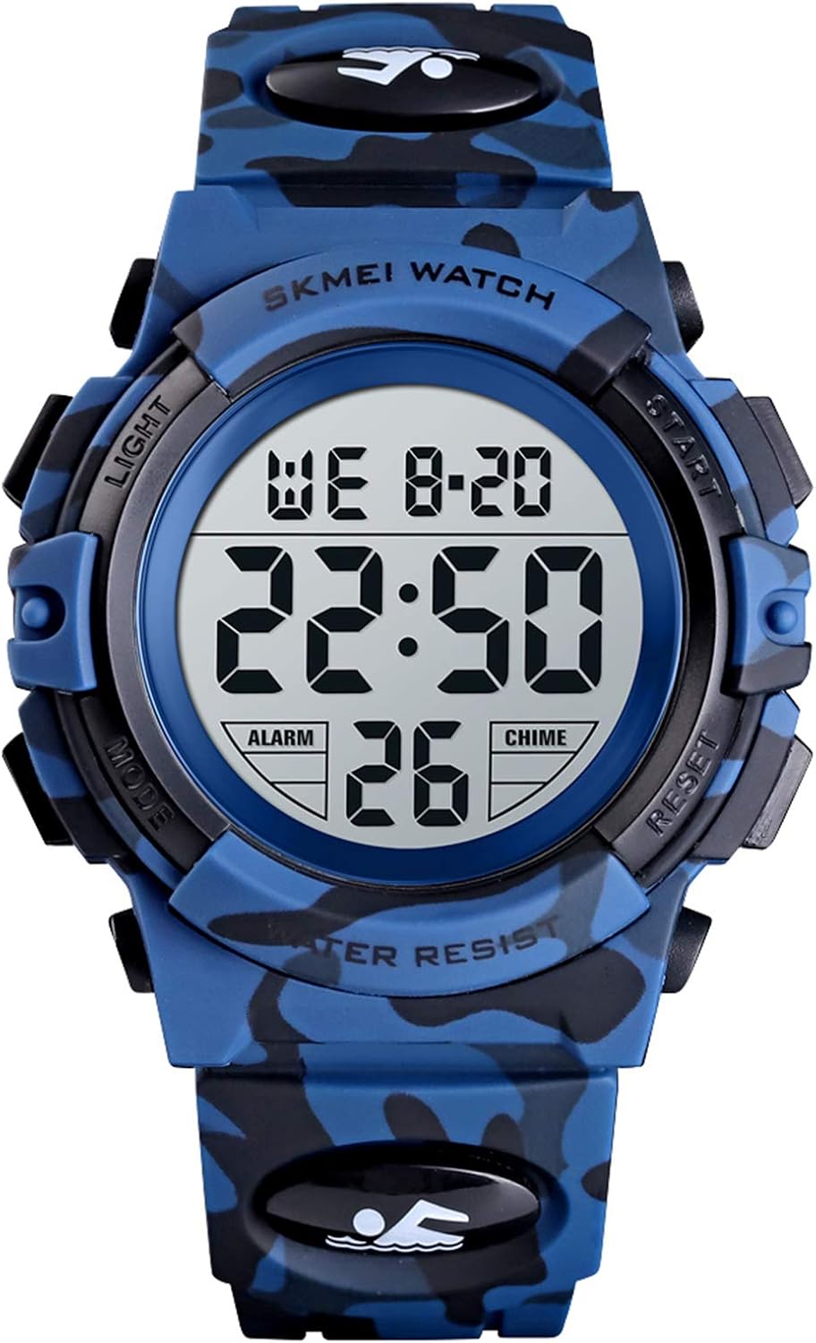 SKMEI Mens Digital Sports Military Multifunction Watch Waterproof Alarm Dual Time Zone Stopwatch