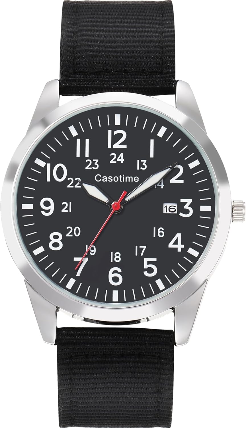 Mens Military Tactical Quartz Analog Watch Field Tested Luminous Dial 30M Nylon Strap Second Hand Unisex