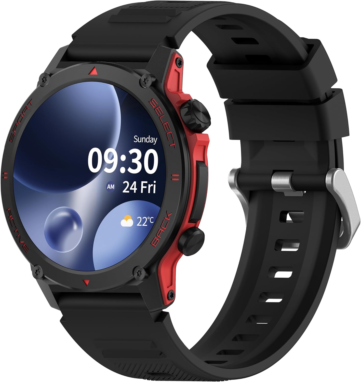 Popglory AMOLED Watch for Men and Women, 1.43 Inches Digital Watch with Heart Rate/SpO2/Blood Pressure/Sleep/Pedometer, 110+ Sports Fitness Tracker (No GPS Navigator)