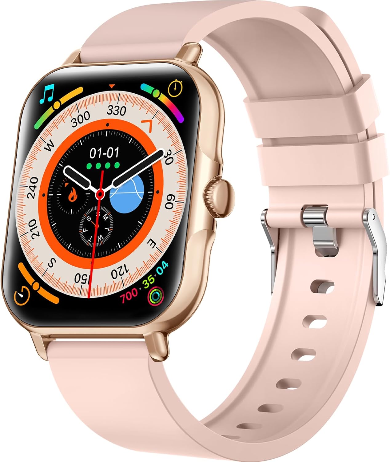 Smartwatch Men Women 1.85 Inch Fitness Watch with Sleep Heart Rate Monitor, Smart Watch with Message and Call Notification Function, IP68 Waterproof Fitness Tracker for Android iOS