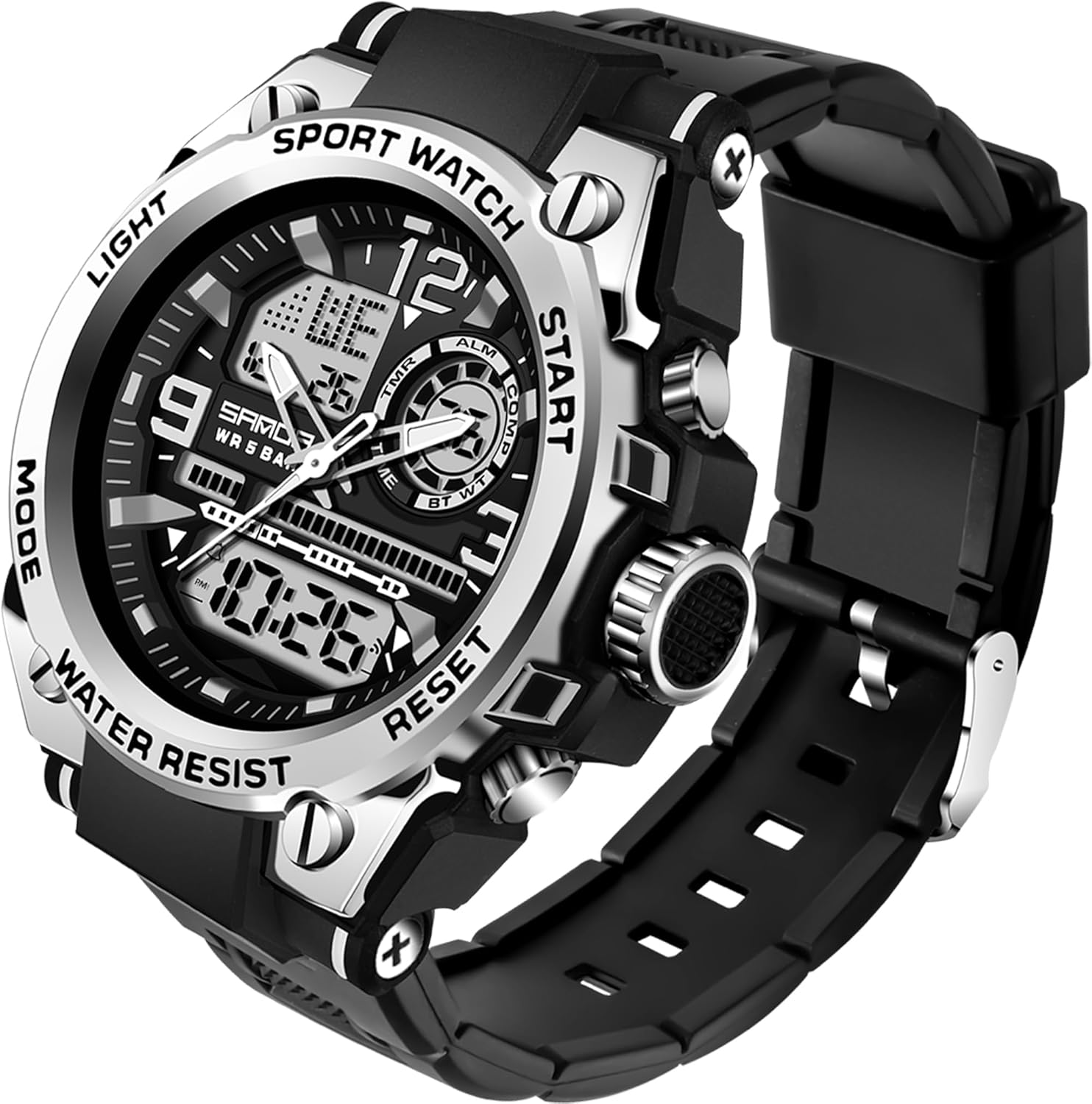 Yihou Military Watch Men Outdoor Sports Electronic Watch Army Tactical Wrist Watch LED Stopwatch Waterproof Digital Analog Watches