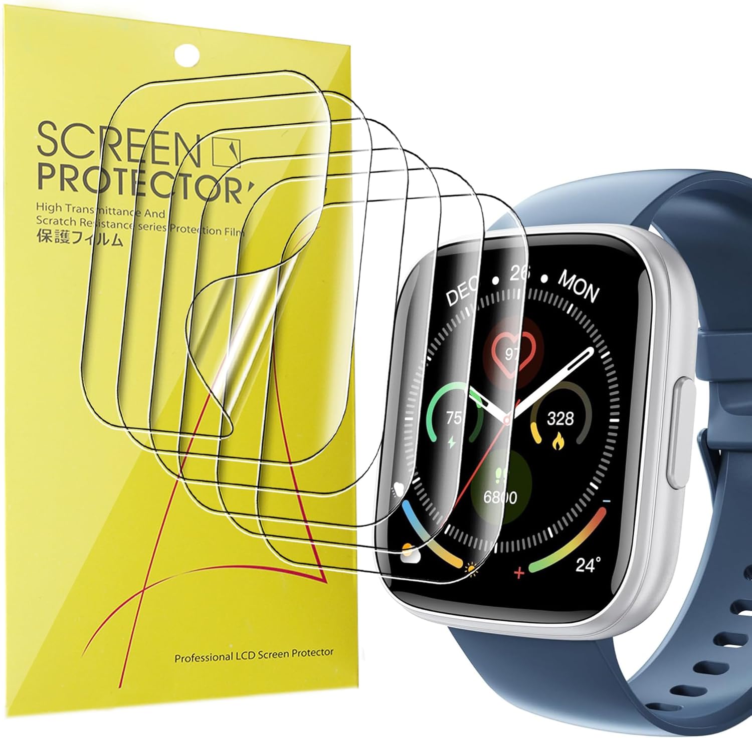 Cillso T80 ‎1.95 Inch Screen Protector, Compatible with Cillso Smartwatch T80 ‎1.95 Inches, Sensitive Touch, Bubble Free, HD TPU Film (Transparent)