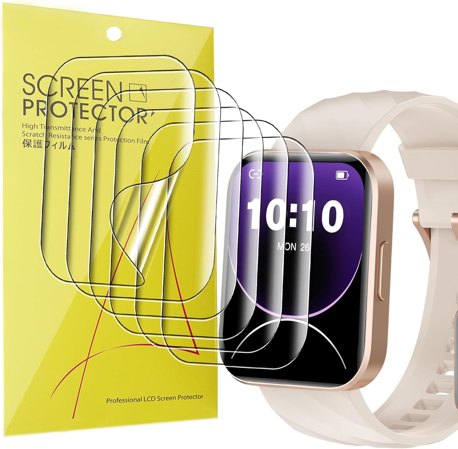 6 Pieces Screen Protector Compatible for Dakofied D1 – 1.85 Inch Smartwatch – Screen Protector Compatible with Dakofied D1 – 1.85 Inch Smartwatch, Sensitive Touch, Bubble Free, HD TPU Film