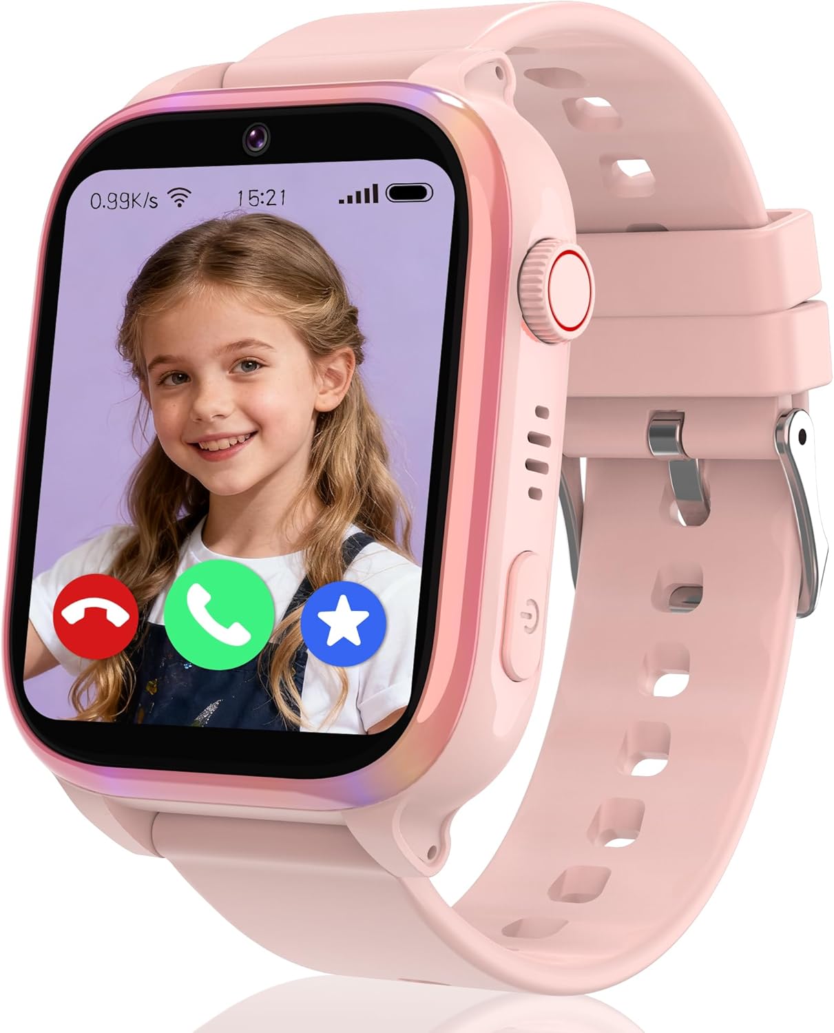 Kids GPS Smartwatch 4G Smartwatch with Phone and GPS, HD Video Calling, SOS, School Mode, Voice Chat, IP68 Waterproof, Alarm, Calculator, Gift for Boys and Girls