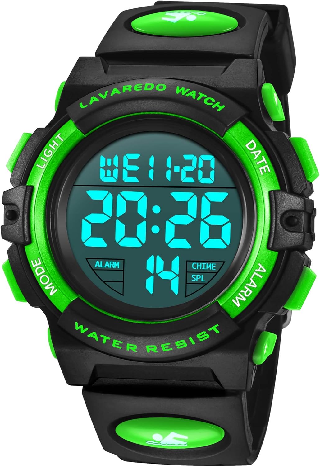 BEN NEVIS Children's Digital Multifunction Waterproof LED Light Alarm Calendar Date Wrist Watch with Silicone Strap