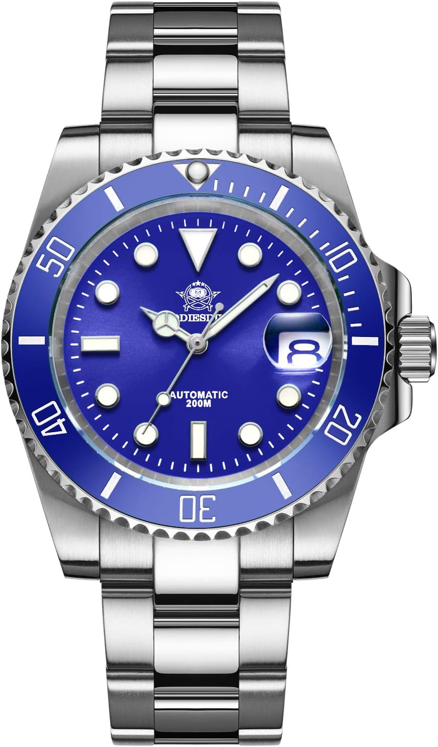 ADDIESDIVE Men's Automatic Dive Watch, Diver 200 M Diver Watches, Luminescent, NH35A Movement, Stainless Steel Strap