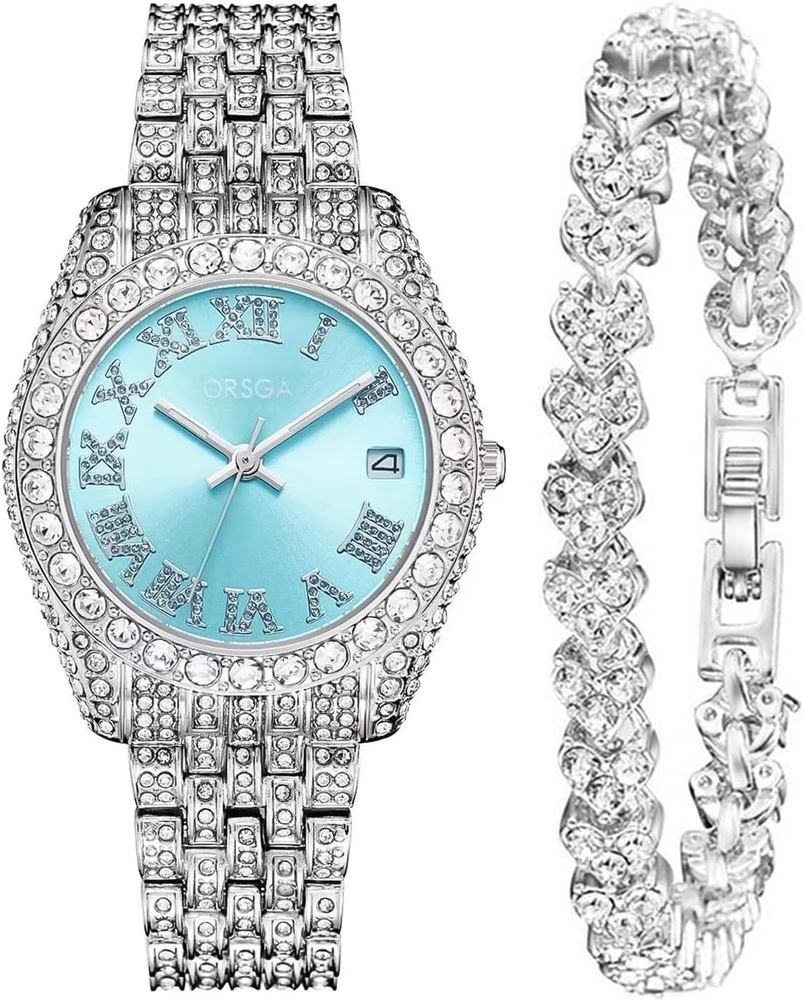 CIVO Women's Stainless Steel Watch: Gold Silver Waterproof Watches with Luminous Calendar – Analogue Business Classic Gift Set for Elegant Women