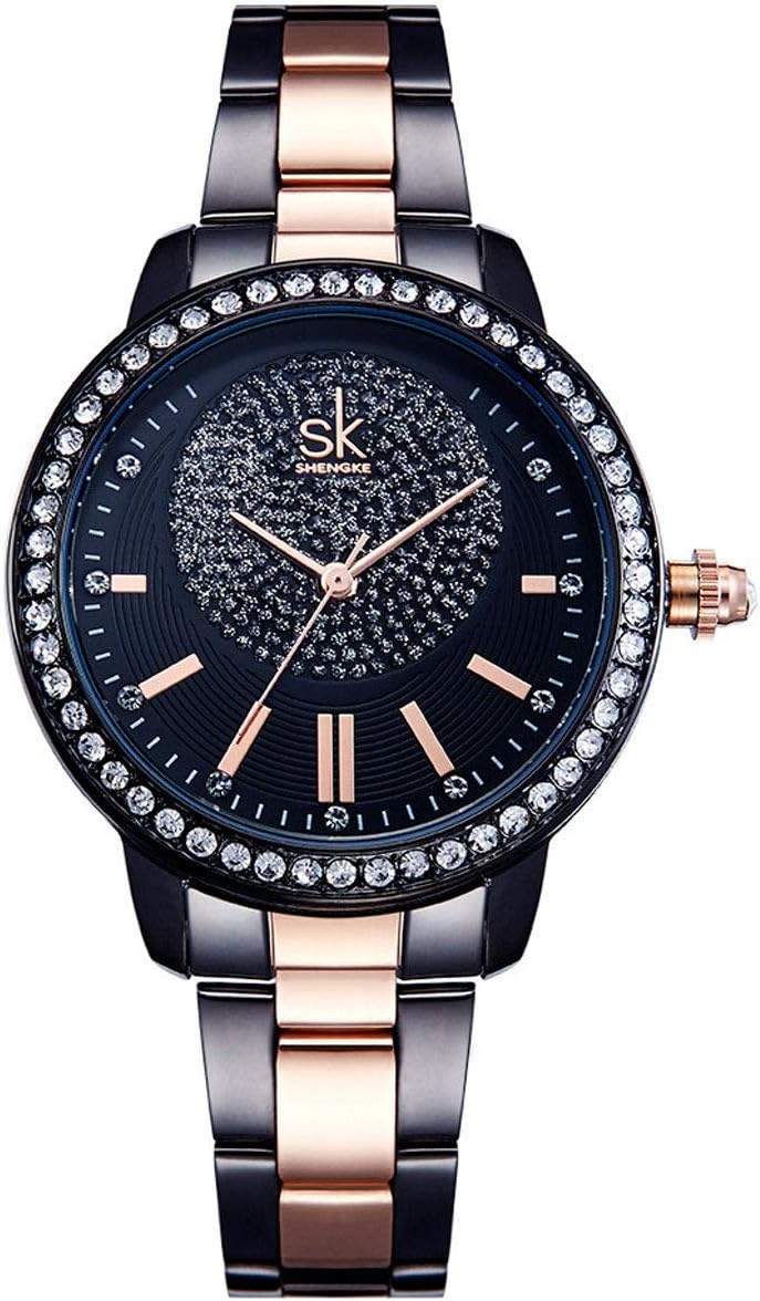 Alienwork SK Women's Rhinestone Metal Strap Watch