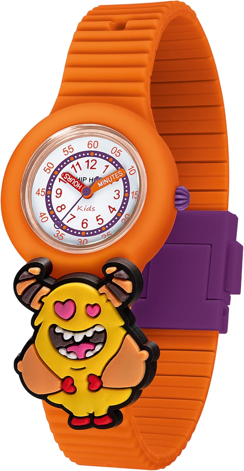HIP HOP, PINTASTIC! Collection, Children's Watch, Quartz Movement, 32 mm Case, Water Resistant, Hypoallergenic Silicone Strap, with 5 Theme Elements Included, Gift Idea