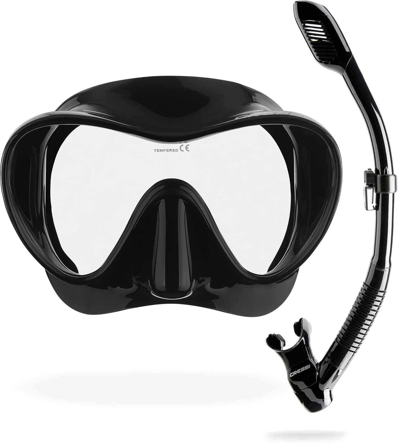 CRESSI F1 Mask or Combo Set Frameless Mask & Snorkel Dry Mask for Diving and Snorkelling, One Size, Unisex
