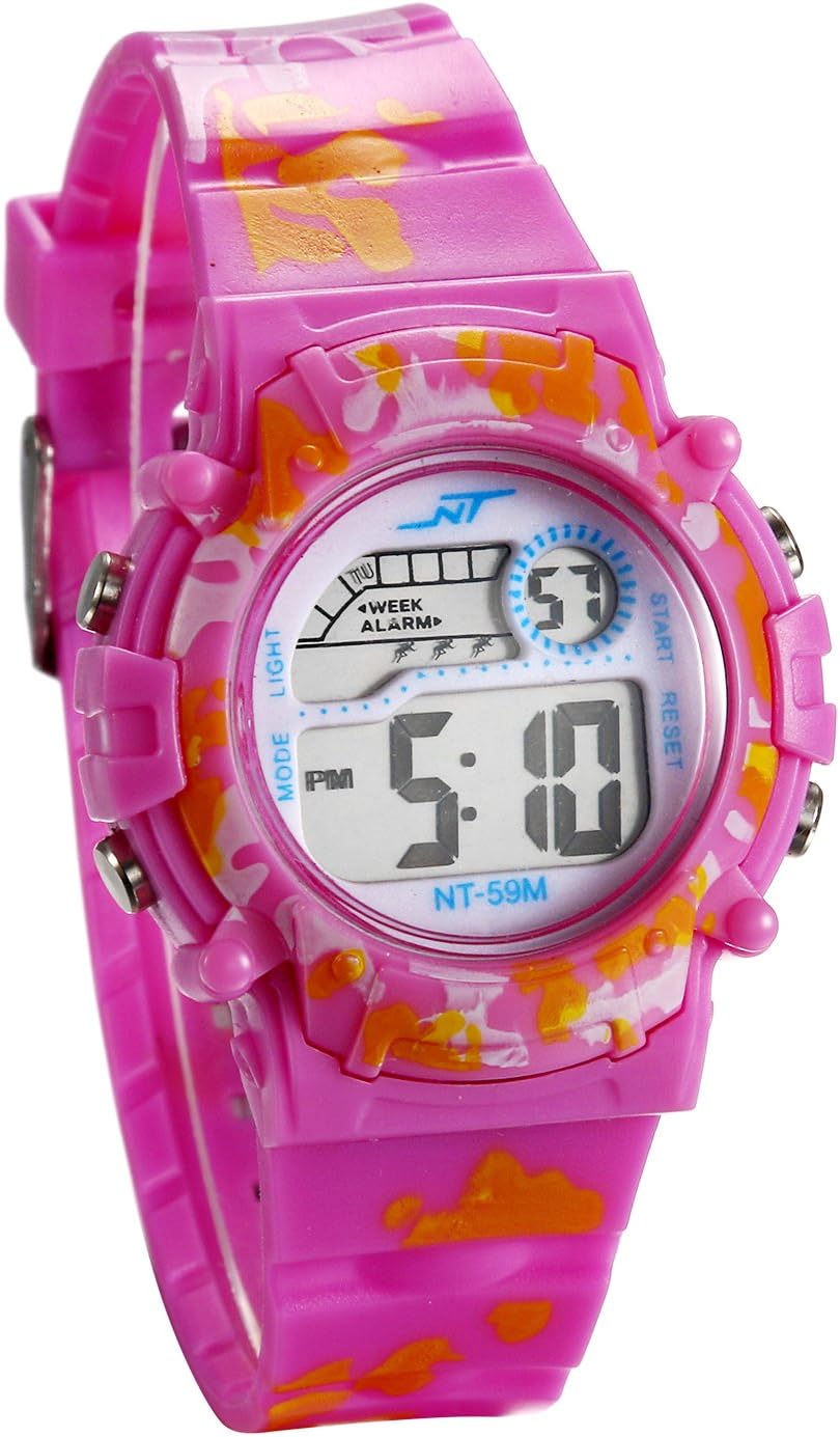 JewelryWe Children's Digital Wrist Watch, Sports Watch, Military Camouflage Colours, LED Watches, Multifunctional Watches for Boys