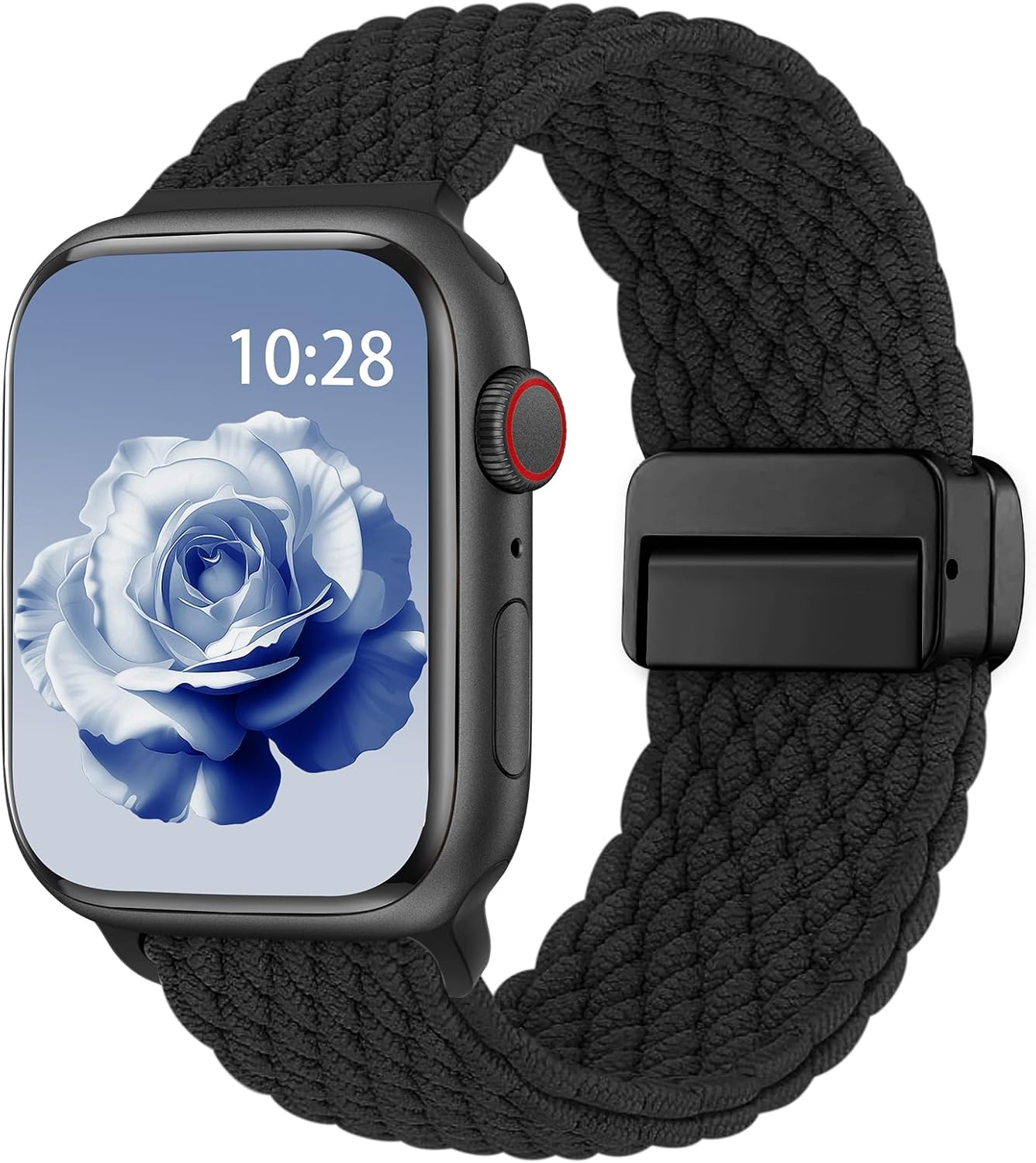 Yoohoo Straps Compatible with Apple Watch 49mm 46mm 45mm 44mm 42mm 41mm 40mm 38mm, Magnetic Nylon Solo Loop for iWatch 11 10 9 8 7 6 5 4 3 2 1 Ultra SE 3 2 1, Elastic Braided Strap