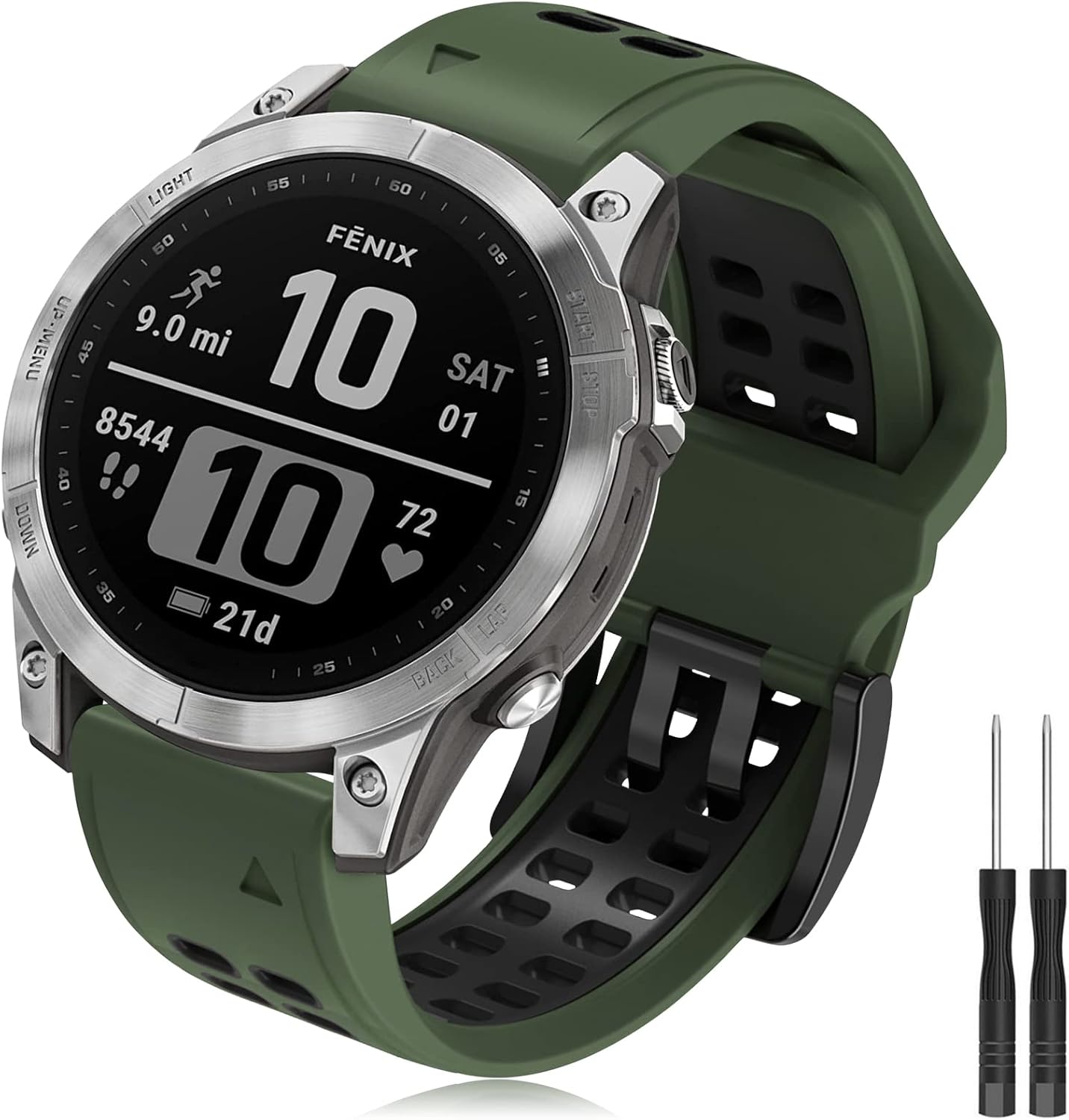 Fenix 7/Fenix 6 Strap/Fenix 5 Bracelet, 22 mm Silicone Bracelet Strap for Fenix 5 Plus/Fenix 6 Pro/Fenix 7 Solar/Forerunner 945/935/Approach S62/S60/Garmin Instinct/Quatix 6/5