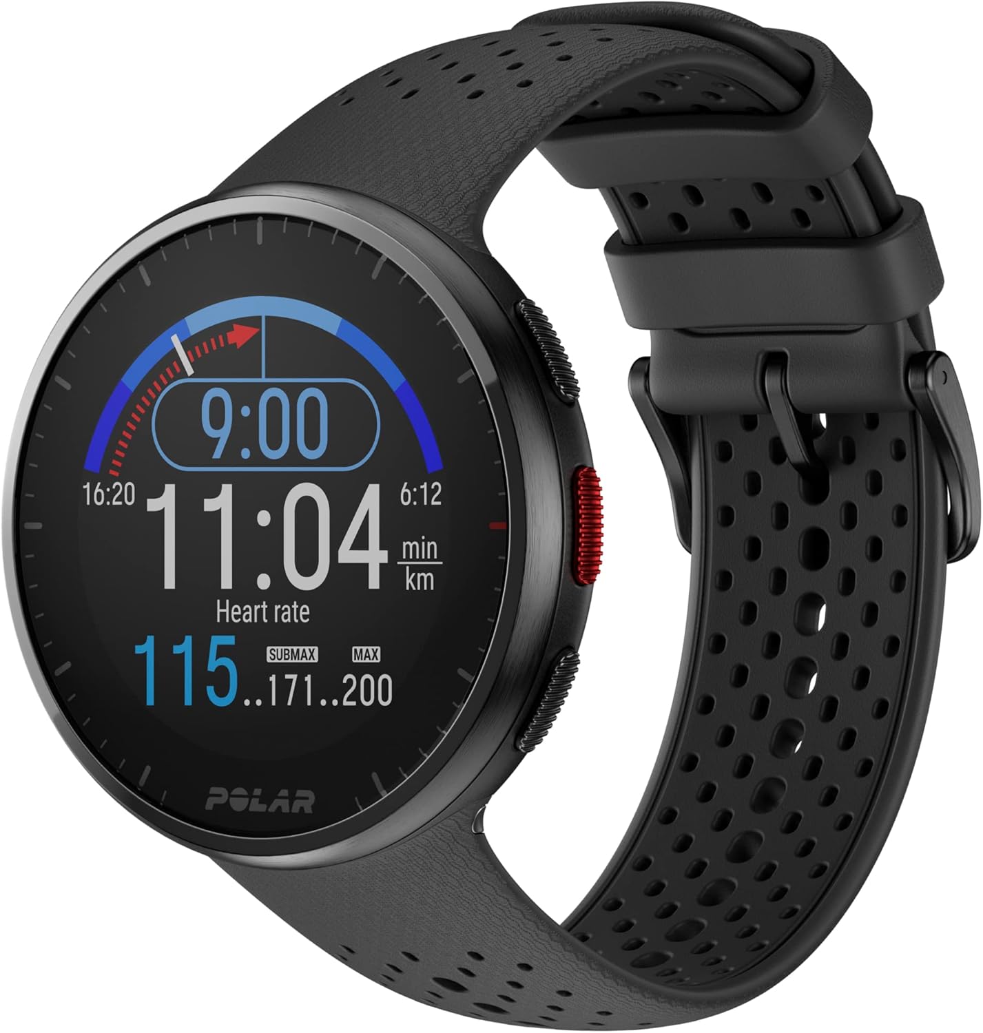 Polar Pacer PRO - Running Watch con GPS - Leggero con Pulsanti Antiscivolo - Programma di Allenamento e Recupero - Cardiofrequenzimetro - Display ad Alto Contrasto, Nero-Grigio, S-L, Pacer Pro