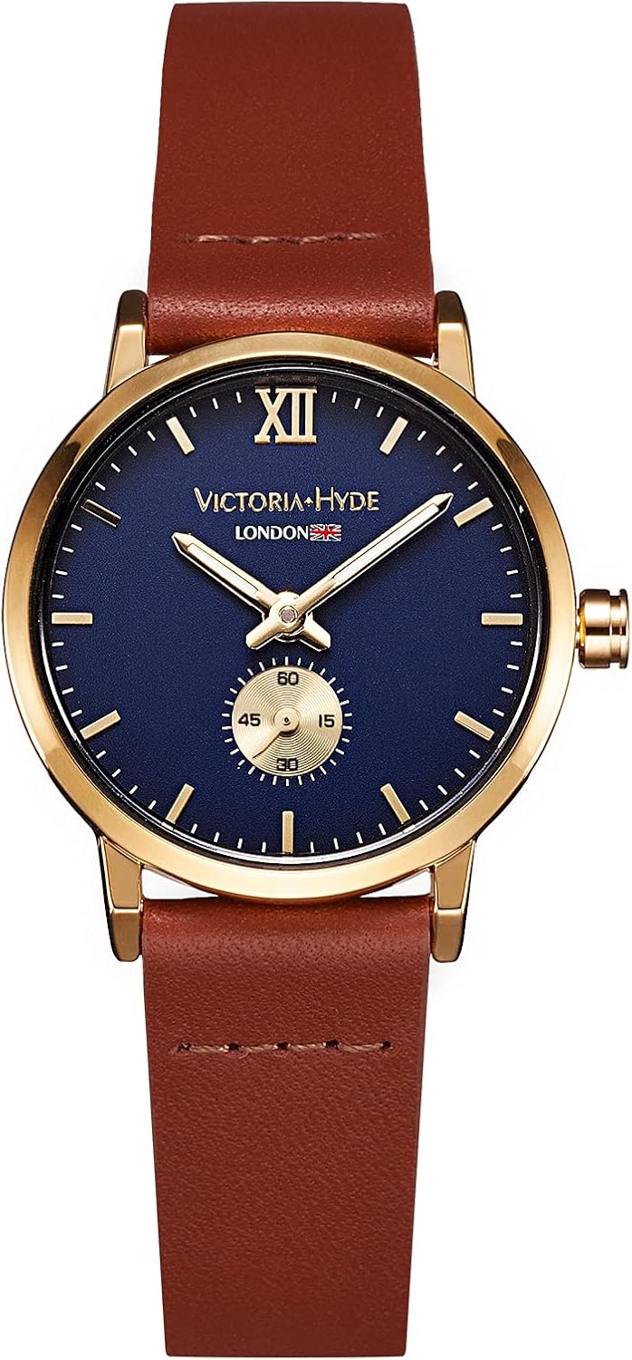 VICTORIA HYDE Women's Analogue Quartz Watch with Genuine Leather Strap Waterproof