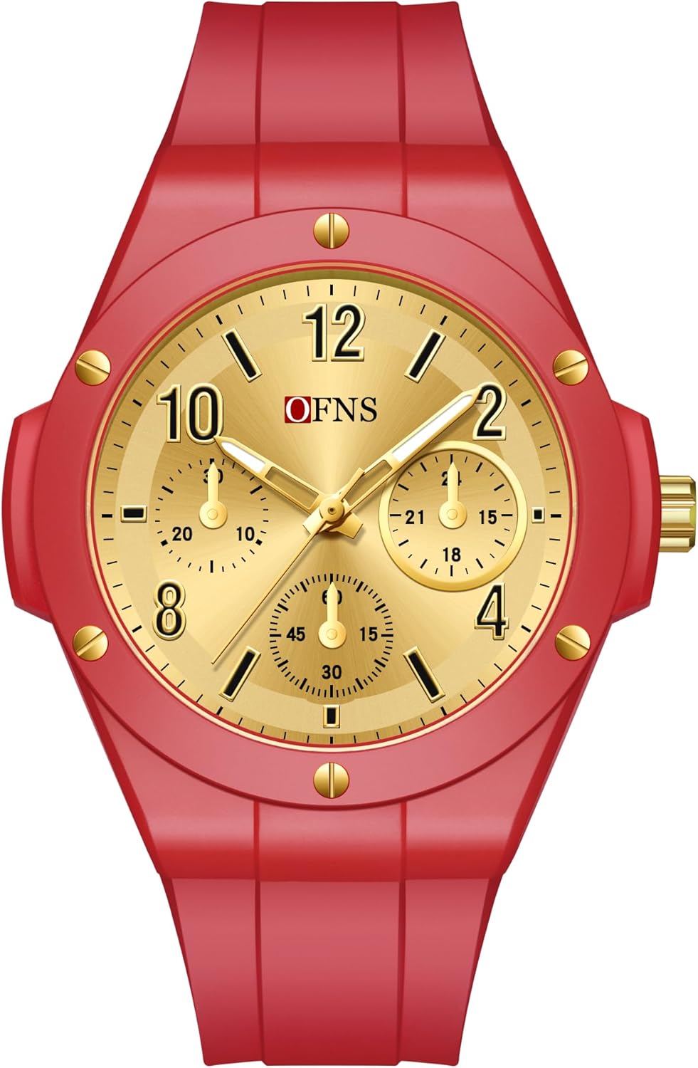 OFNS Watches Men Casual Quartz Wrist Watch Luxury Elegant Luminous TPU Band Sport Ultra Thin Wrist Watch for Male Students