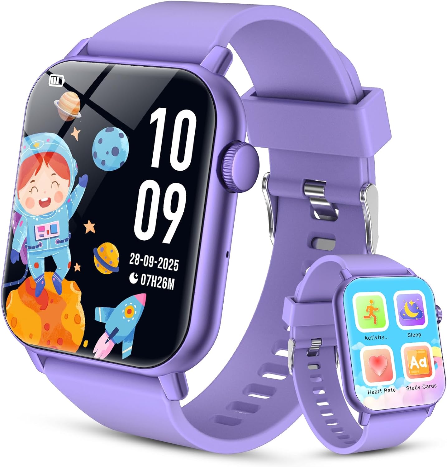Smartwatch for Children 3-12 with Fitness Tracker, Children's Smartwatch with Pedometer, Games, Heart Rate, Sleep Monitor, IP68 Waterproof for Children's Smart Watch, Audiobook, Study Card