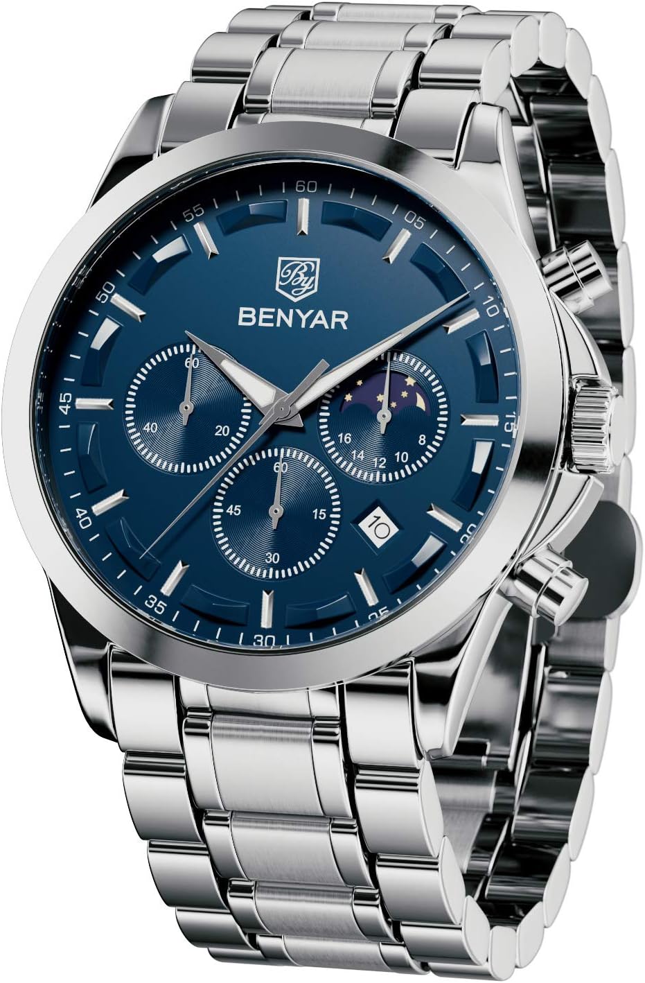 BENYAR BY Orologio Uomo Cronografo Movimento al Quarzo Impermeabile Elegante Sportivo Moda Business Orologi da Polso