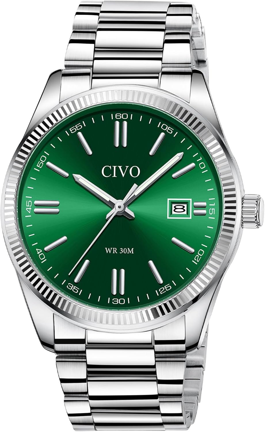 CIVO Men's Watch Stainless Steel Analogue Waterproof Wrist Watch Luminous Quartz Elegant Gift for Men