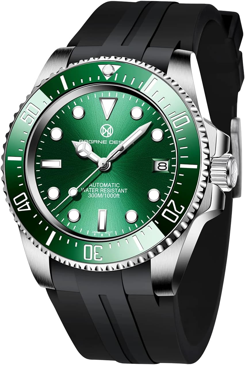 Pagani Design Men's Watches Automatic Mechanical Analogue Date Stainless Steel Gold Watch 100 m Diver Watch Ceramic Bezel Synthetic Sapphire Glass