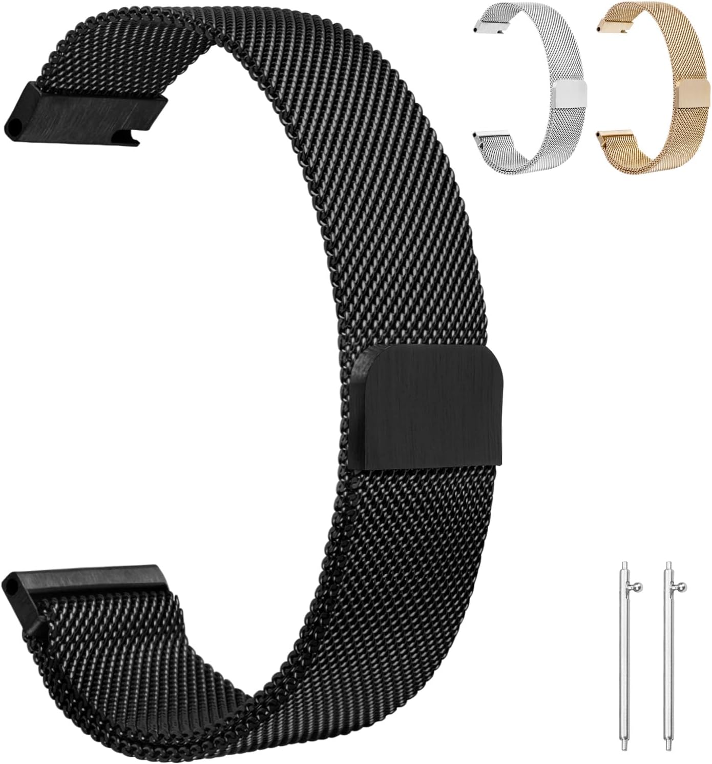 OFFCUP Watch Strap, Stainless Steel Strap, 22 20 mm Quick Release Strap, Milanese Mesh Watch Strap, Mesh Watch Strap for Men and Women