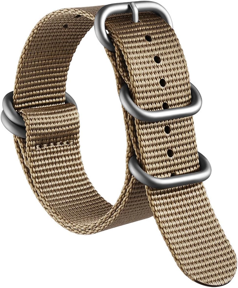 Nylon G10 Premium Ballistic Multicolor Replacement Watch Bands with Silver Stainless Steel Buckle for Men 18 mm 20 mm 22 mm 24 mm