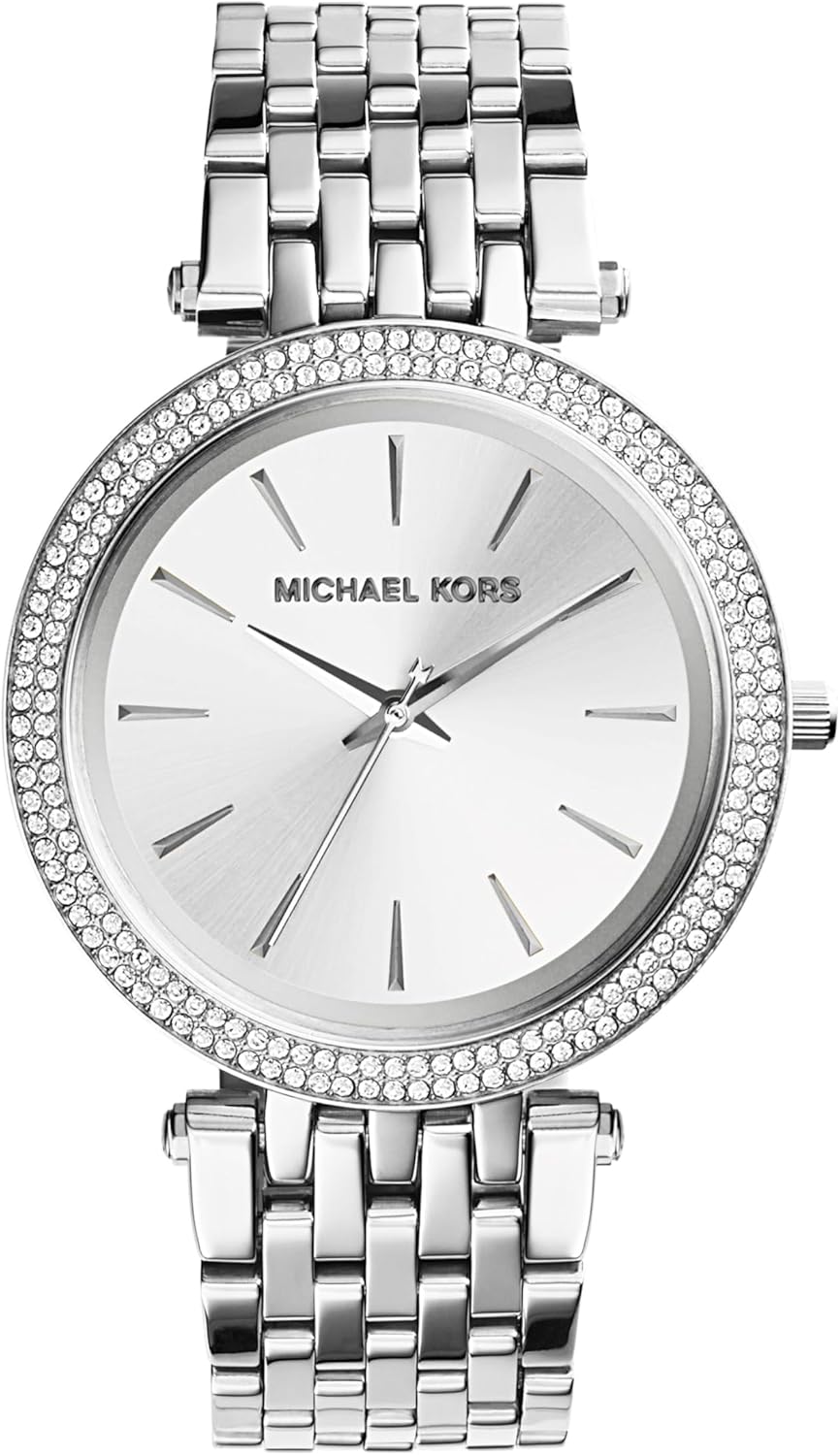 Michael Kors Orologio Darci per donna, Movimento al quarzo a tre lancette in tonalità argento con cinturino in acciaio inossidabile