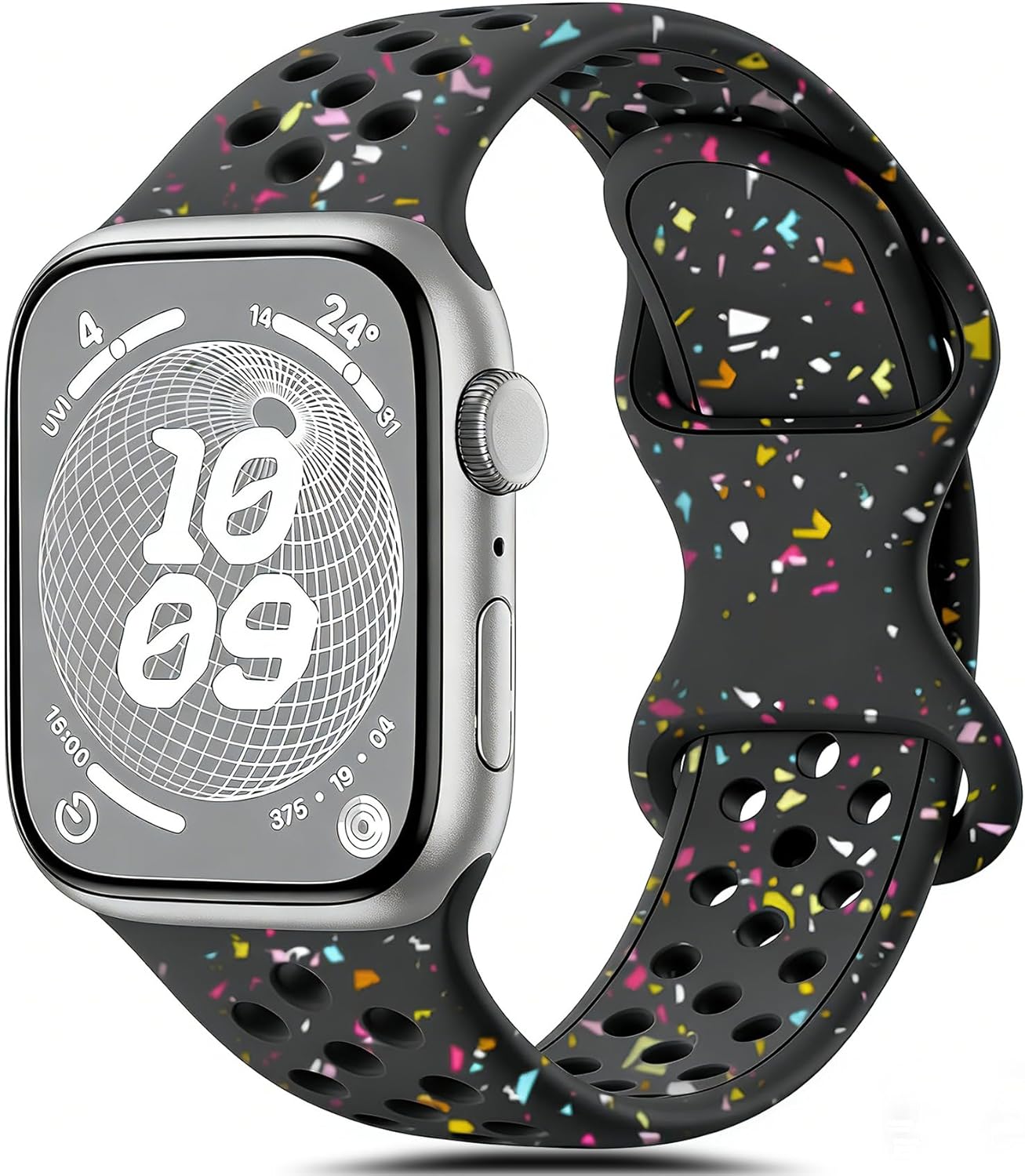 Sport Strap, Compatible with Apple Watch Band 40mm 38mm 41mm 42mm, Silicone Breathable Sport Bands for iWatch Series 11 10 9 8 7 6 5 4 3 2 1 SE for Women and Men